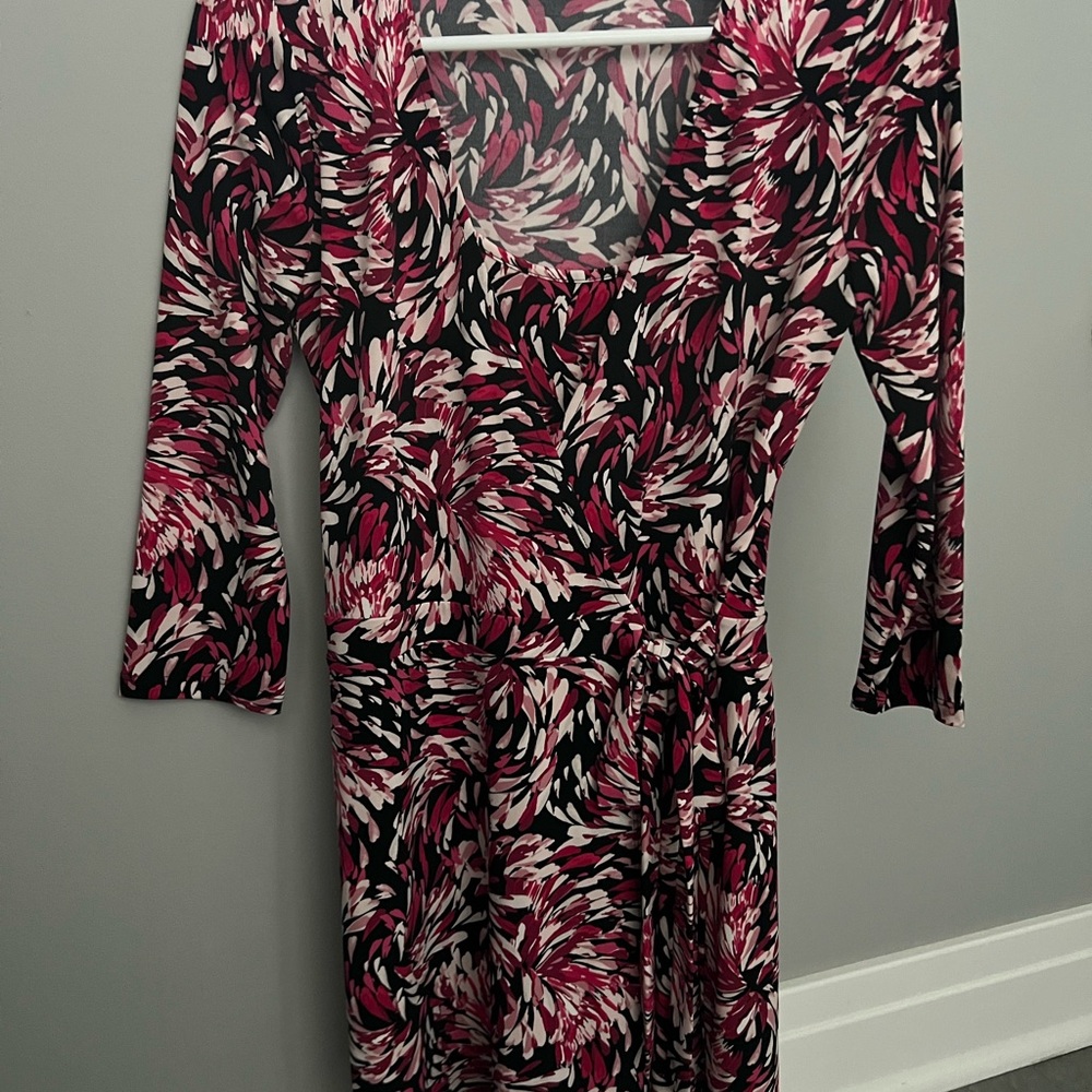 White House Black Market Pink and Black Patterned Mini Dress